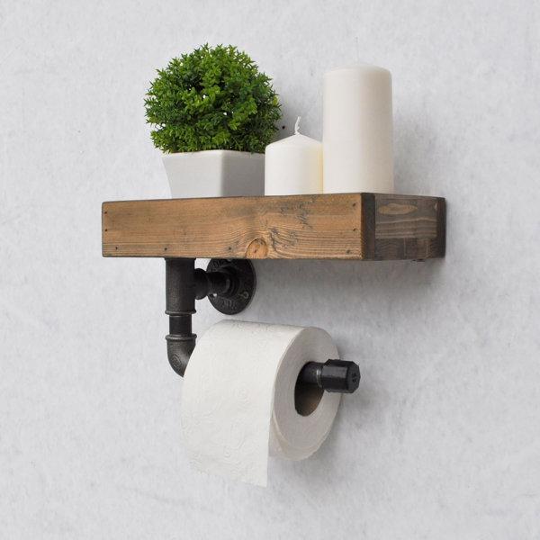 Spirit Home Decorative Wall Mount Toilet Paper Holder with Shelf